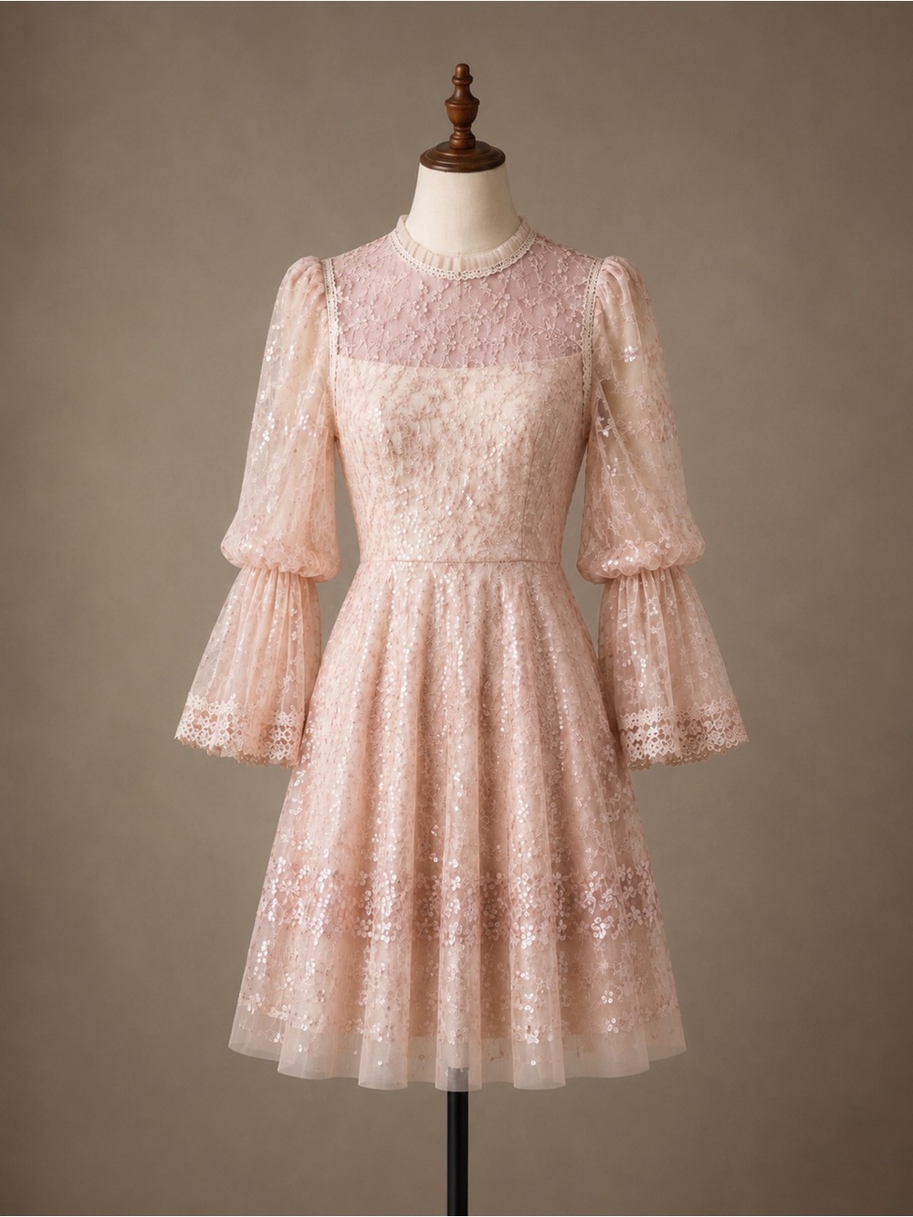 Needle & Thread Blush Pink Sequin Mini Dress Size 2 Romantic